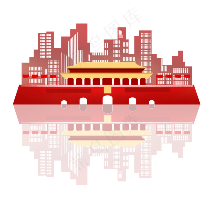 *党建城市剪影(2000*2000px 300 dpi )ai矢量模版下载