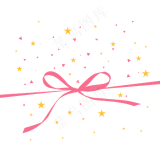 手绘粉色蝴蝶结彩带下载,免抠元素