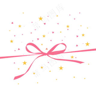 手绘粉色蝴蝶结彩带下载,免抠元素
