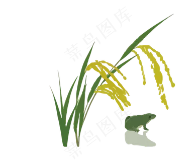 水彩稻谷矢量免抠图