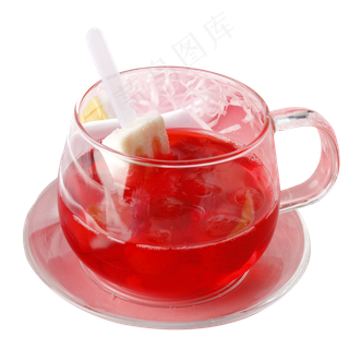 一杯红色的饮料免抠图