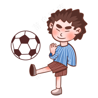 六一儿童节踢足球的男孩