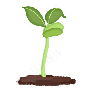 春天手绘植物小清新嫩芽,免抠元素