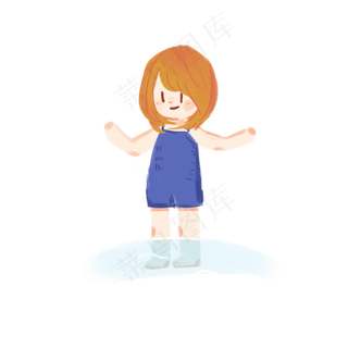 处暑卡通女孩元素设计