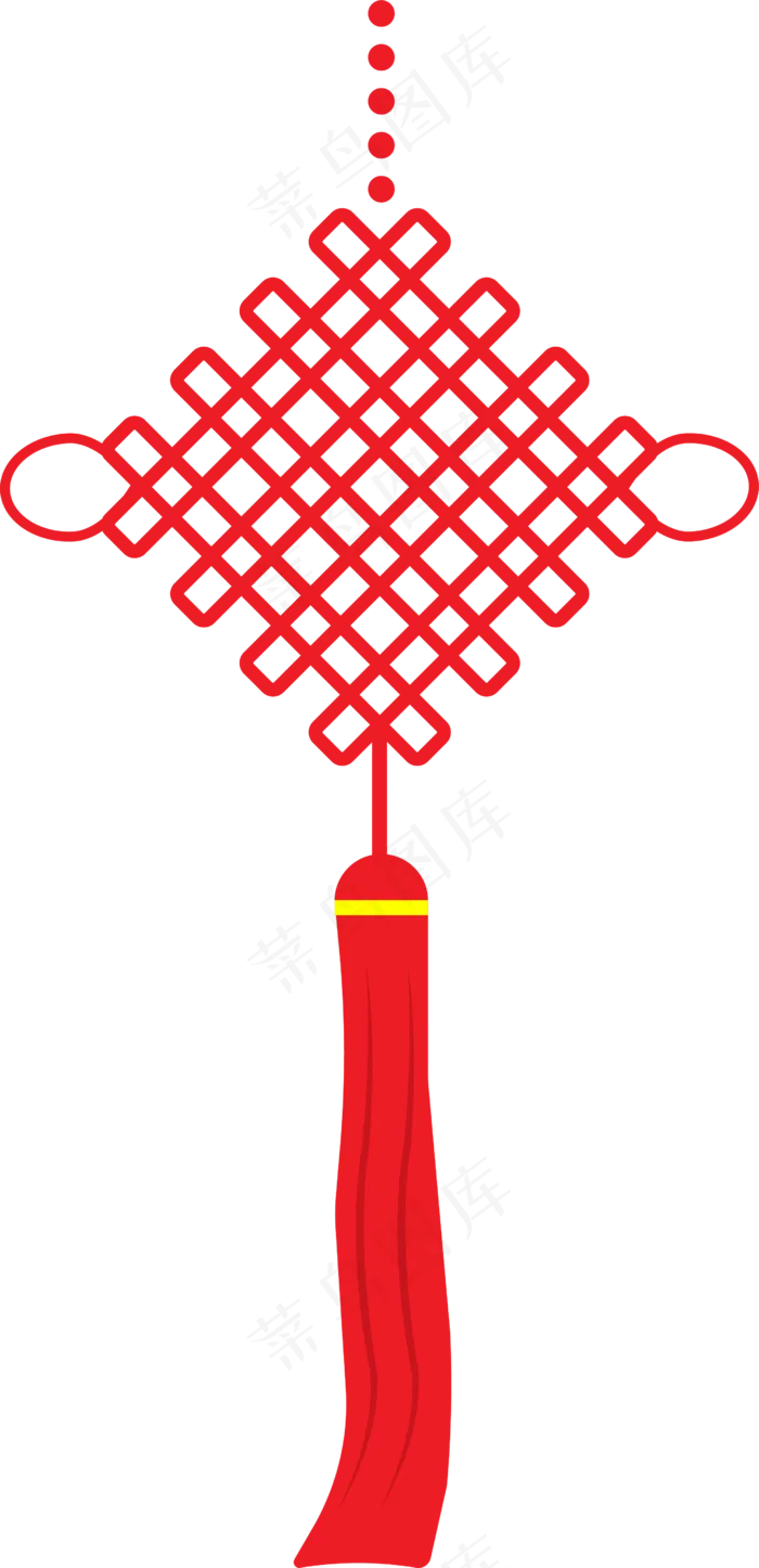 新年红色中国结,免抠元素(2531*5227px 300 dpi )ai矢量模版下载
