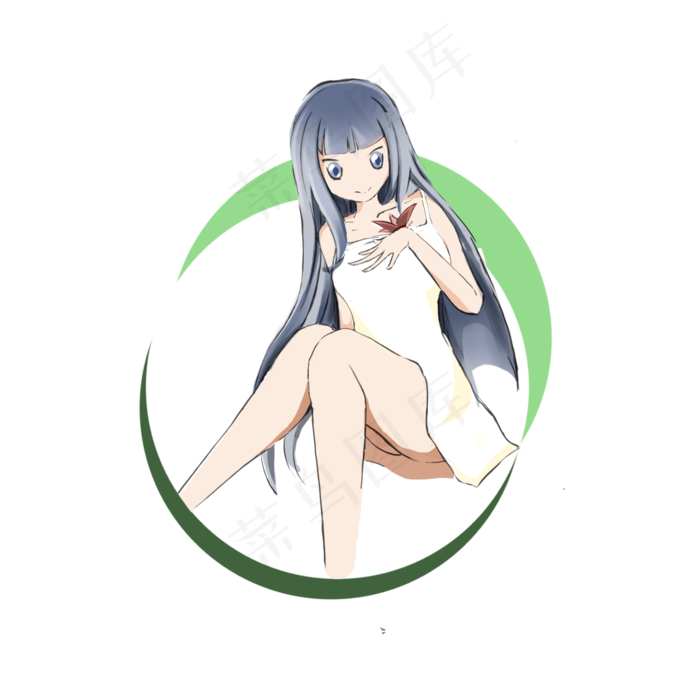 处暑可爱卡通手绘风女图标素材(2000X2000(DPI:300))psd模版下载