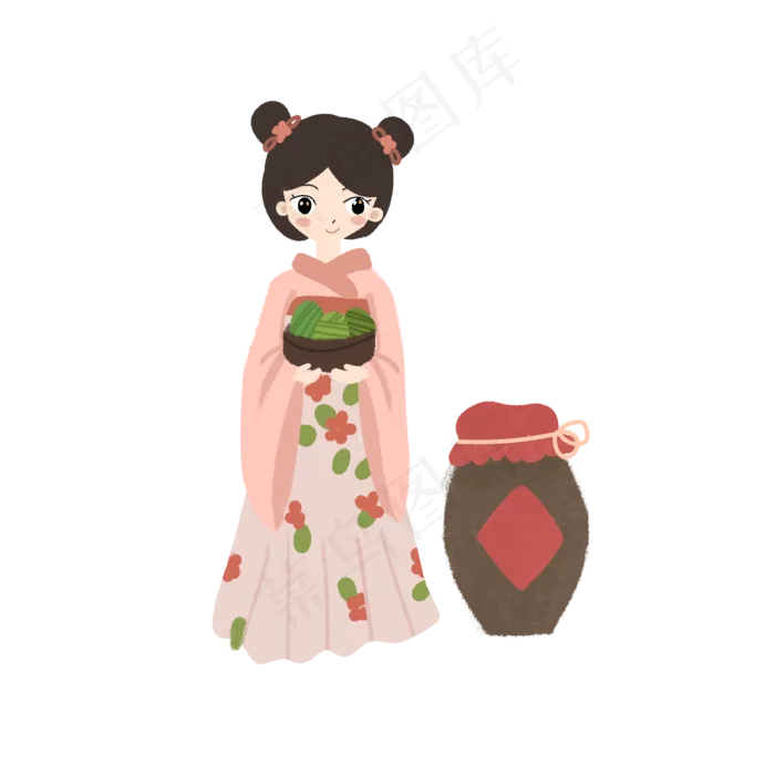 免扣端午习俗酒坛子元素(2000X2000(DPI:300))psd模版下载