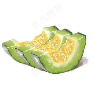 水彩小清新水果甜瓜