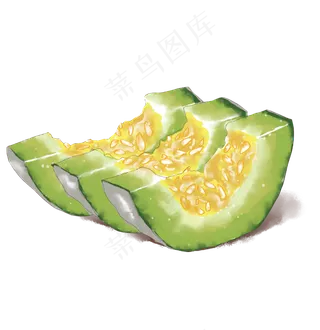 水彩小清新水果甜瓜