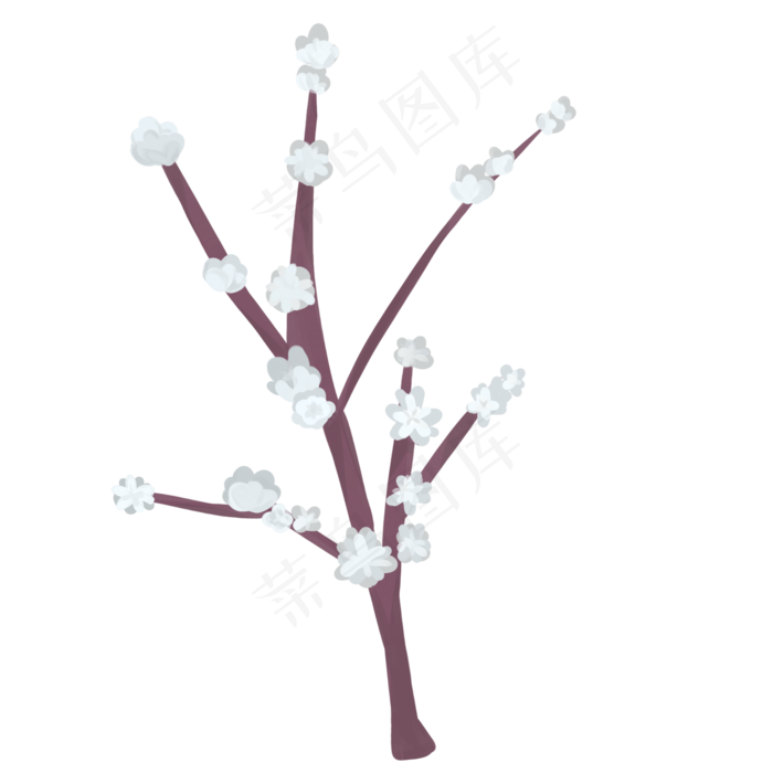 春天百花花枝插画