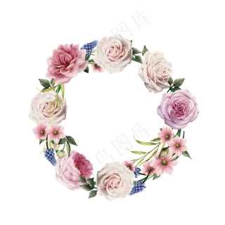 清新简约玫瑰花朵边框