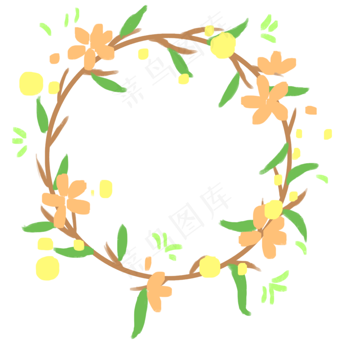 漂亮花环卡通插画