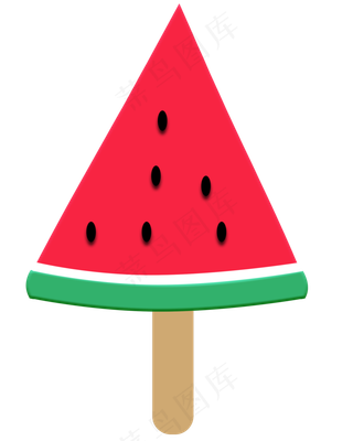 手绘夏季西瓜块免抠图