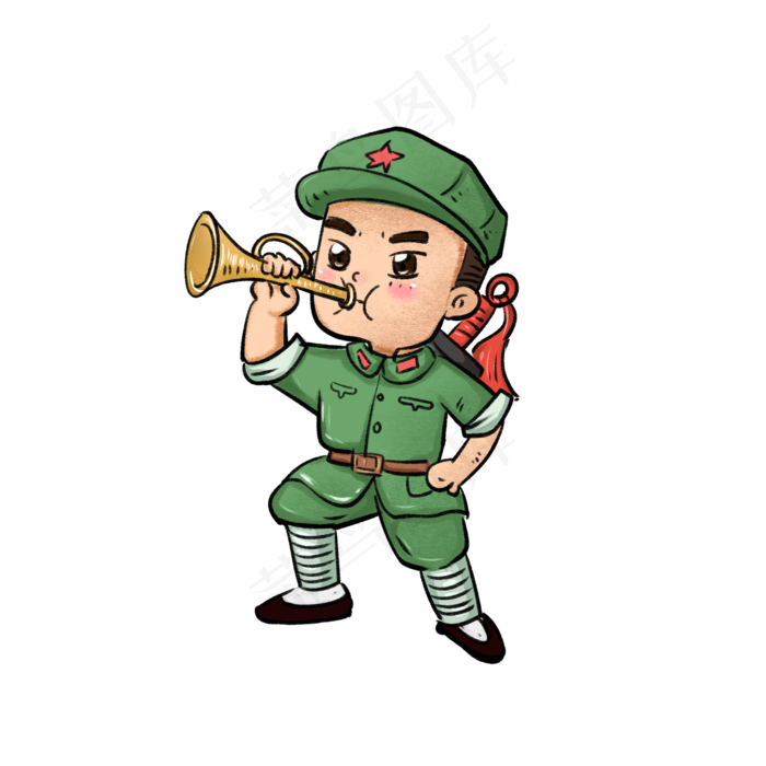 建党节建军节党建吹号手八路军