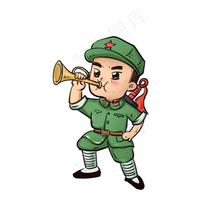建党节建军节党建吹号手八路军