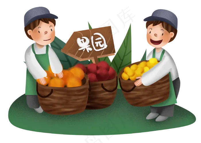 双十一售货员和水果(3277X2328(DPI:300))psd模版下载