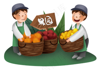 双十一售货员和水果