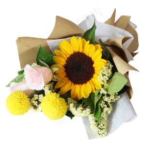 向日葵暖色系花束,免抠元素