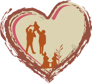 手绘心形边框剪影设计