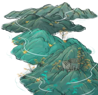水墨中国风青山手绘免扣 水墨中国风青山手绘免扣