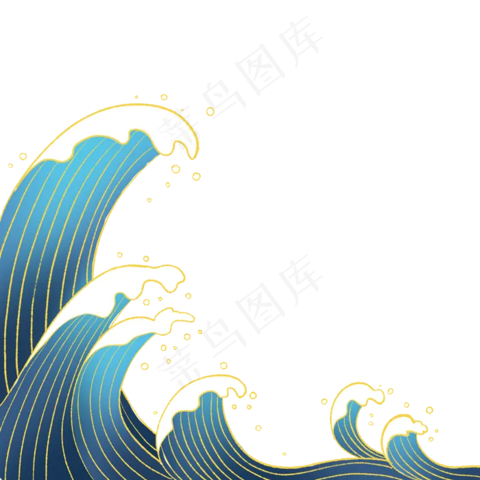 新中式国潮风海浪(2000X2000(DPI:300))psd模版下载
