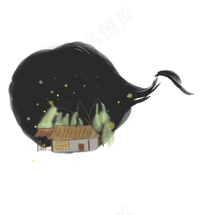 黑色水墨春庄文字框(2000X2158(DPI:299))psd模版下载