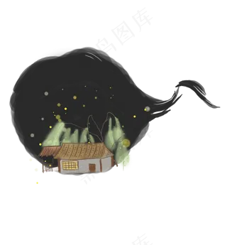 黑色水墨春庄文字框