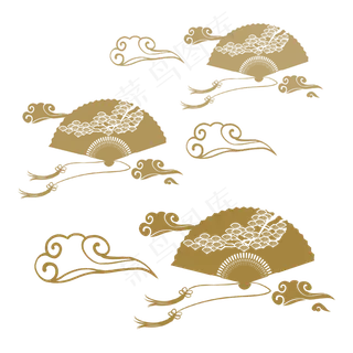 中式纹理徐徐清风,免抠元素