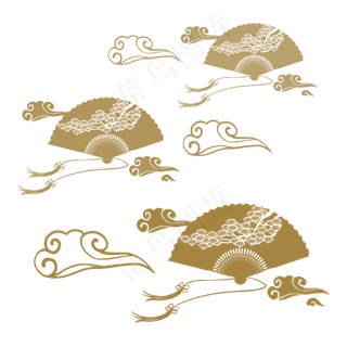 中式纹理徐徐清风,免抠元素