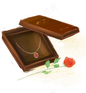 情人节项链礼盒和玫瑰花