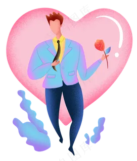 扁平波普风简单卡通噪点人物男人