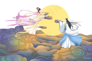 七夕国潮风牛郎织女