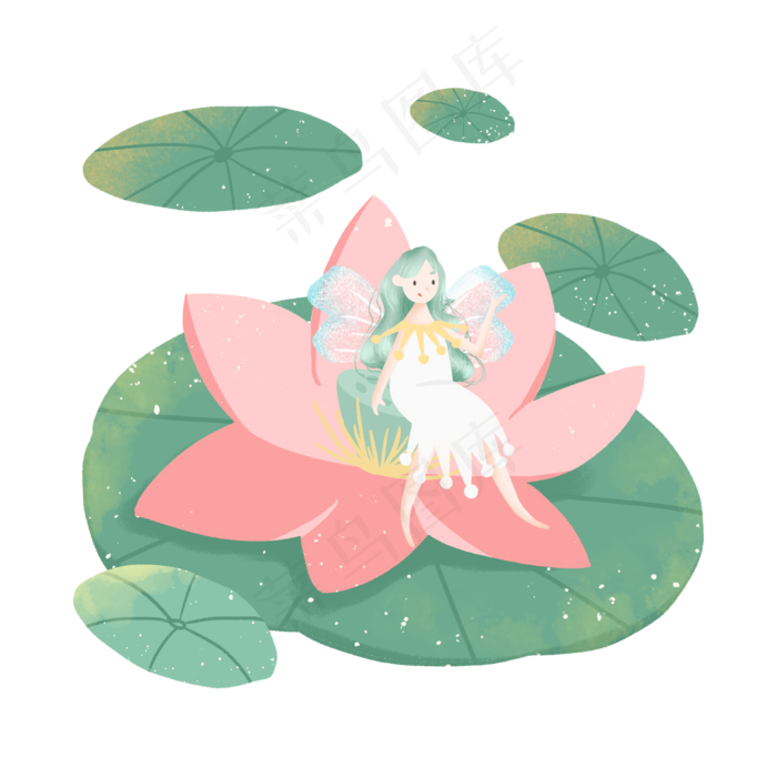 荷花中的小精灵