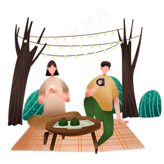 端午节人物和粽子