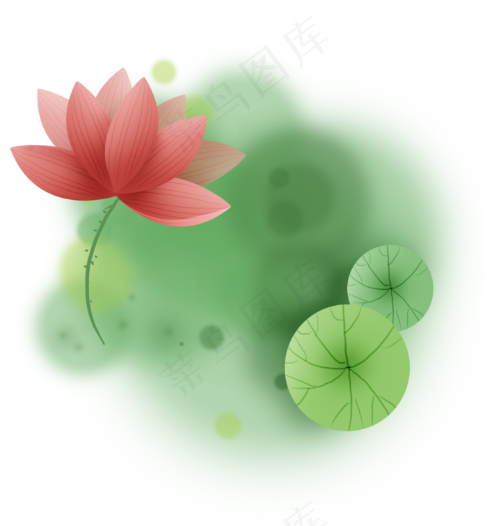 红色莲花清新文字框(2000X2158(DPI:299))psd模版下载