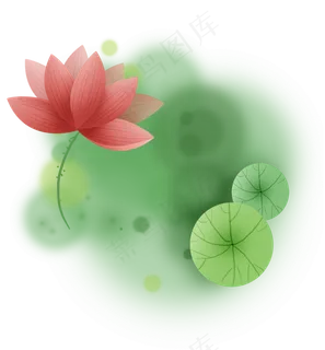 红色莲花清新文字框