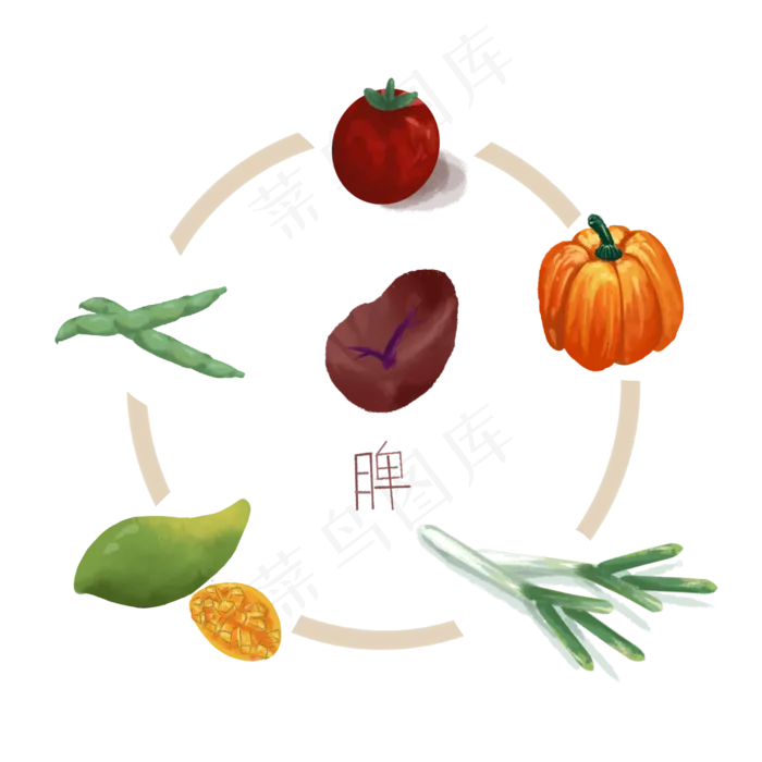 中医食疗健脾排毒,免抠元素(2500*2500px 300 dpi )psd模版下载