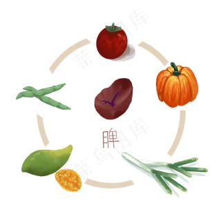 中医食疗健脾排毒,免抠元素