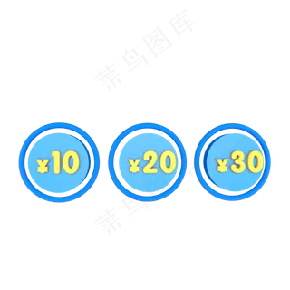 蓝色母亲节圆圈优惠券