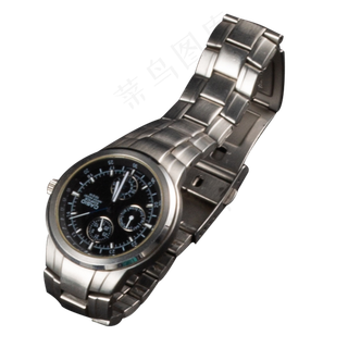 实拍男士银白色手表,免抠元素