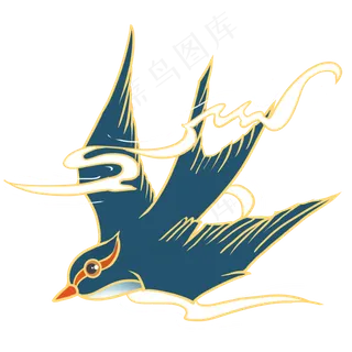 飞翔燕子国画风