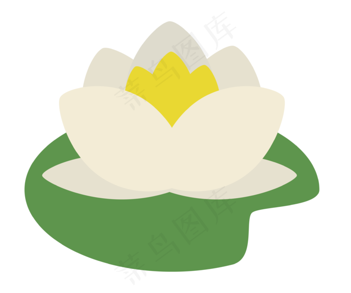 白色荷花卡通植物