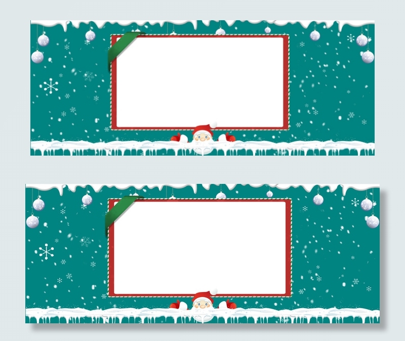 圣诞节绿色可爱简约卡通banner