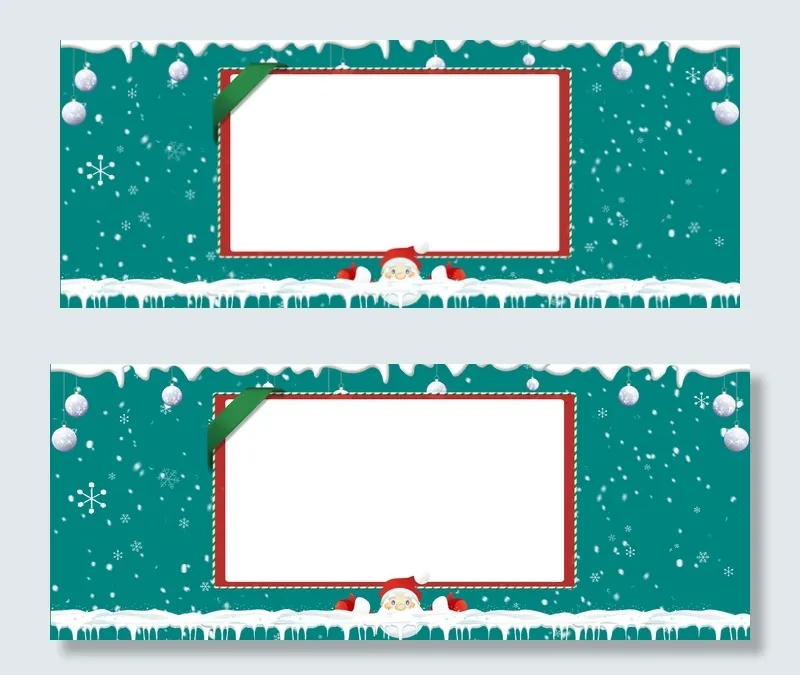 圣诞节绿色可爱简约卡通banner(1920*758px 	       )psd模版下载