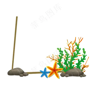 夏季自然植物装饰边框,免抠元素