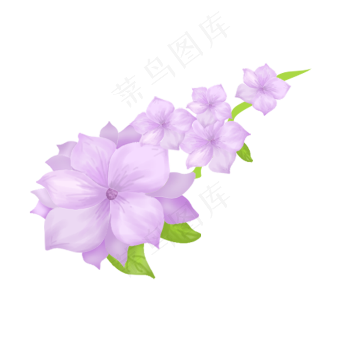 手绘花蓝紫色花瓣唯美简洁(2000X2000(DPI:96))psd模版下载
