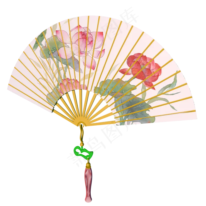 C4D荷花古扇(2000*2000px 300 dpi )