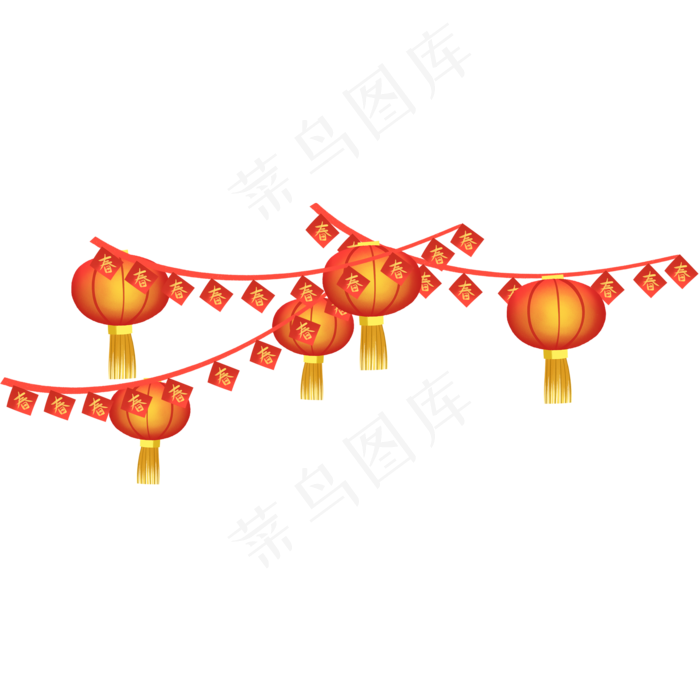 春节过年灯笼,免抠元素(2000X2000(DPI:300))psd模版下载