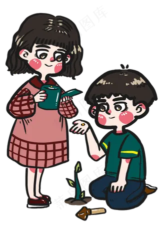 植树节从种子开始培养树苗成长卡