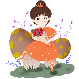 情人节人物和鲜花